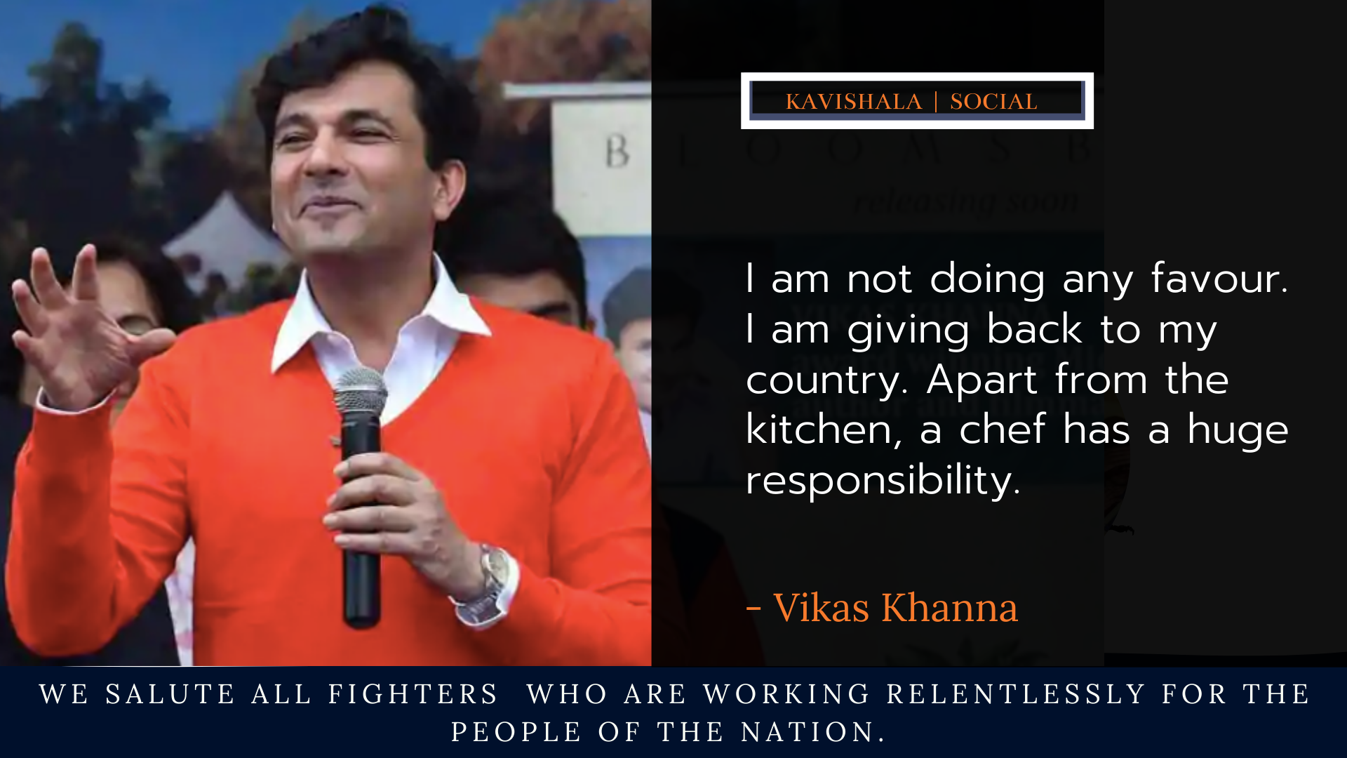 India's most celebrated chef and Poet Vikas Khanna shows how India can be united through food's image