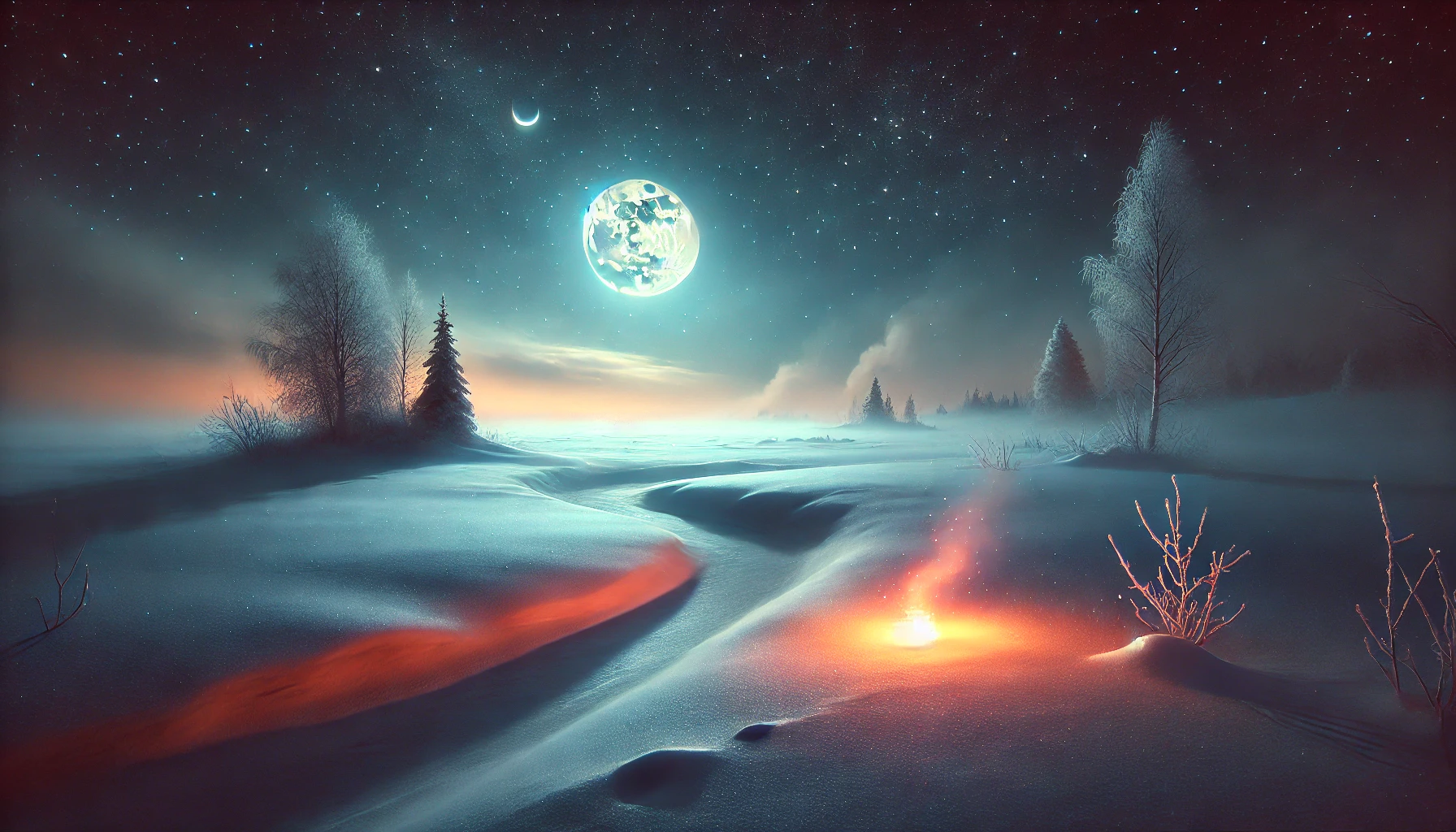 Beneath a frozen sky's image